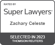 Rated By Super Lawyers Zachary Celeste | Selected in 2023 Thomson Reuters