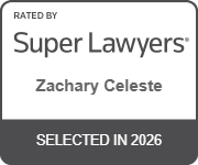 Rated by Super Lawyers, Zachary Celeste, Selected in 2026
